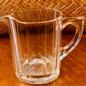 Classic American antique crystal glass drinks serving pitcher starburst bottom